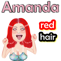 Amanda - red hair - Big sticker