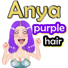 Anya - purple hair - Big sticker