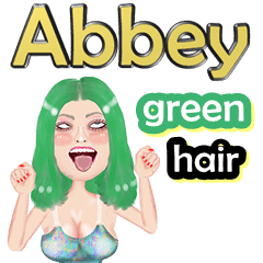 Abbey - green hair - Big sticker