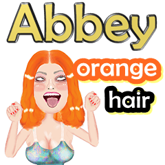 Abbey - orange hair - Big sticker