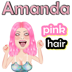 Amanda - pink hair - Big sticker