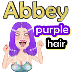 Abbey - purple hair - Big sticker