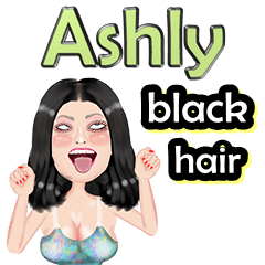 Ashly - black hair - Big sticker