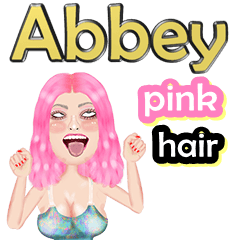 Abbey - pink hair - Big sticker