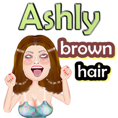 Ashly - brown hair - Big sticker