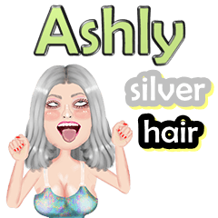 Ashly - silver hair - Big sticker