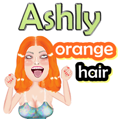 Ashly - orange hair - Big sticker