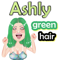 Ashly - green hair - Big sticker