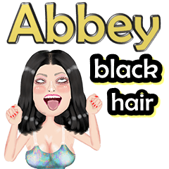 Abbey - black hair - Big sticker