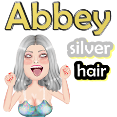 Abbey - silver hair - Big sticker