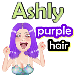 Ashly - purple hair - Big sticker