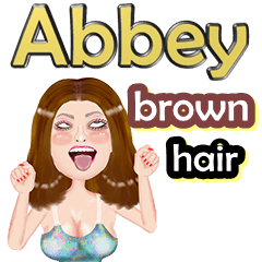 Abbey - brown hair - Big sticker