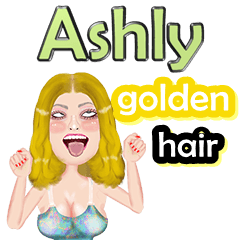 Ashly - golden hair - Big sticker