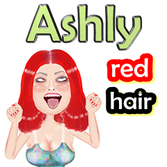 Ashly - red hair - Big sticker