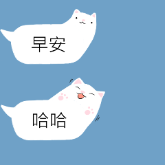 Cute White Cat - The Message Box