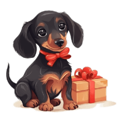 Cute Dachshund and Miniature Dachshund