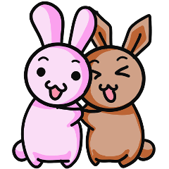 Daily life of Pink and brown Rabbits