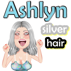 Ashlyn - silver hair - Big sticker