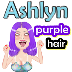 Ashlyn - purple hair - Big sticker