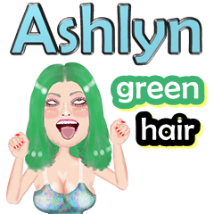 Ashlyn - green hair - Big sticker