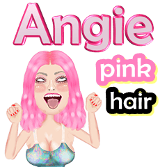 Angie - pink hair - Big sticker