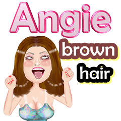 Angie - brown hair - Big sticker