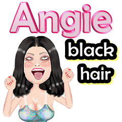 Angie - black hair - Big sticker