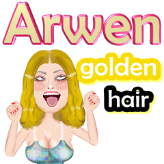 Arwen - golden hair - Big sticker