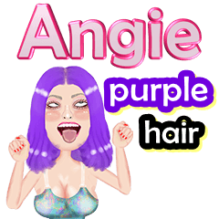 Angie - purple hair - Big sticker