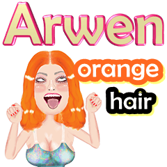 Arwen - orange hair - Big sticker