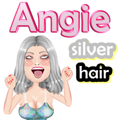 Angie - silver hair - Big sticker