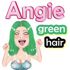 Angie - green hair - Big sticker