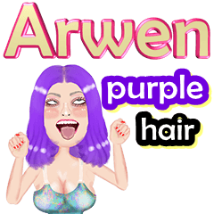 Arwen - purple hair - Big sticker