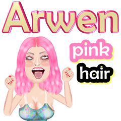 Arwen - pink hair - Big sticker