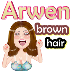 Arwen - brown hair - Big sticker