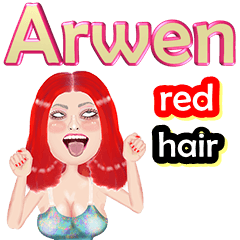 Arwen - red hair - Big sticker