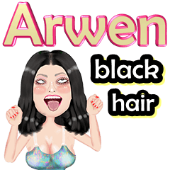 Arwen - black hair - Big sticker