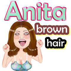 Anita - brown hair - Big sticker