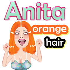 Anita - orange hair - Big sticker