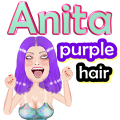 Anita - purple hair - Big sticker