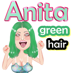 Anita - green hair - Big sticker