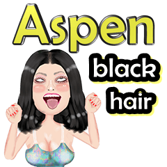 Aspen - black hair - Big sticker