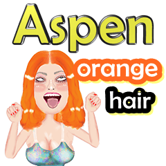 Aspen - orange hair - Big sticker