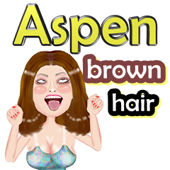 Aspen - brown hair - Big sticker