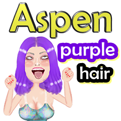 Aspen - purple hair - Big sticker