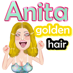 Anita - golden hair - Big sticker