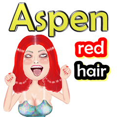 Aspen - red hair - Big sticker