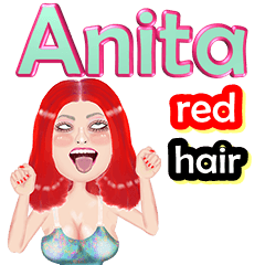 Anita - red hair - Big sticker