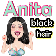 Anita - black hair - Big sticker