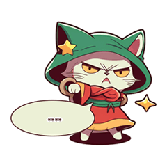 緑帽子の魔法の猫